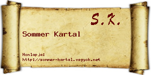 Sommer Kartal névjegykártya